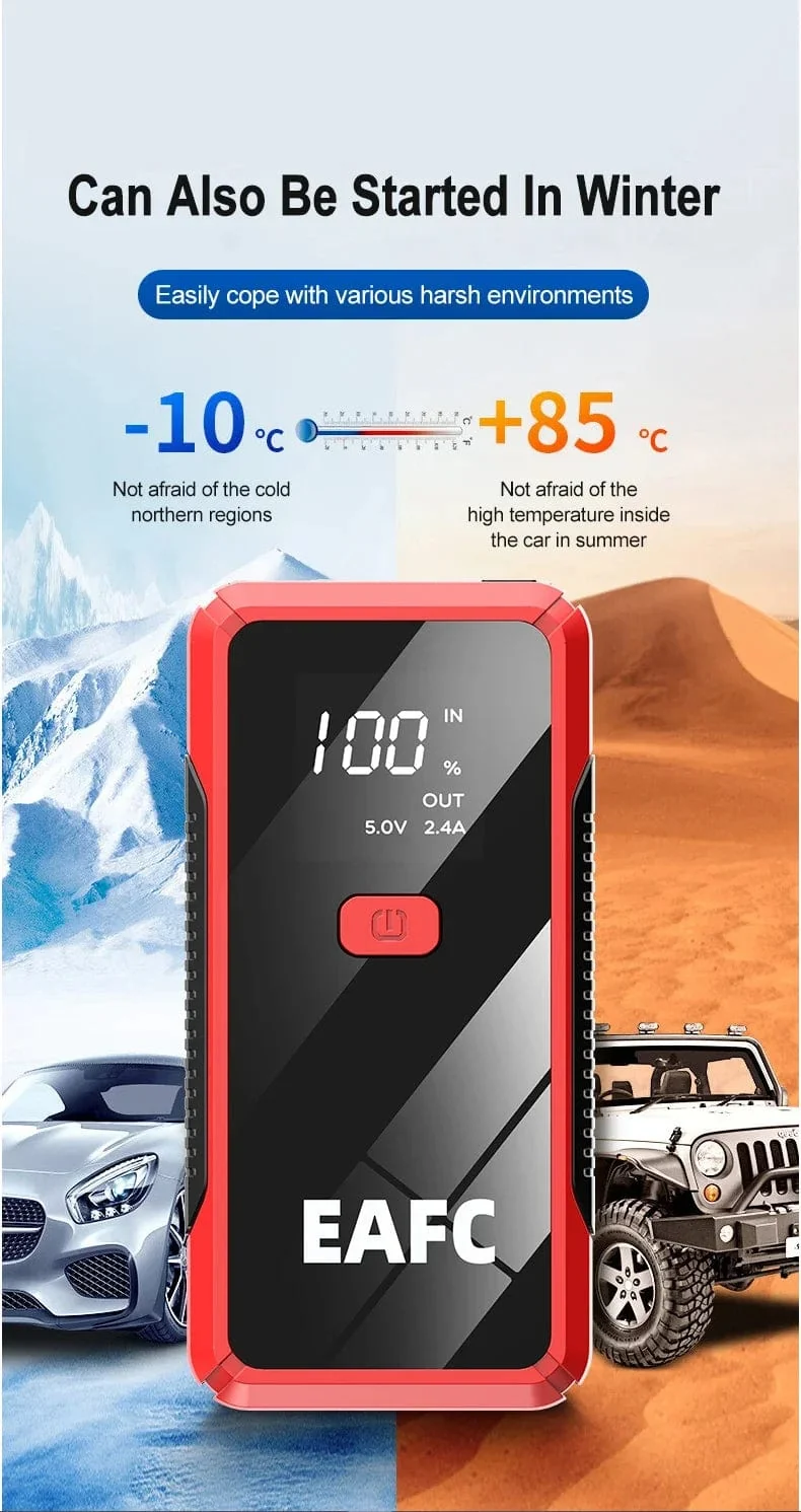 2000A Auto-Starthilfe, 1200A, 12V-Ausgang, tragbares Not-Start-Ladegerät für Autos, Booster-Batterie-Startgerät