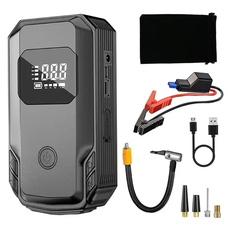 Auto Starthilfe Power Bank Luftpumpe Multifunktions-Luftkompressor Inflator Tragbarer Batteriestarter Auto Elektrogeräte