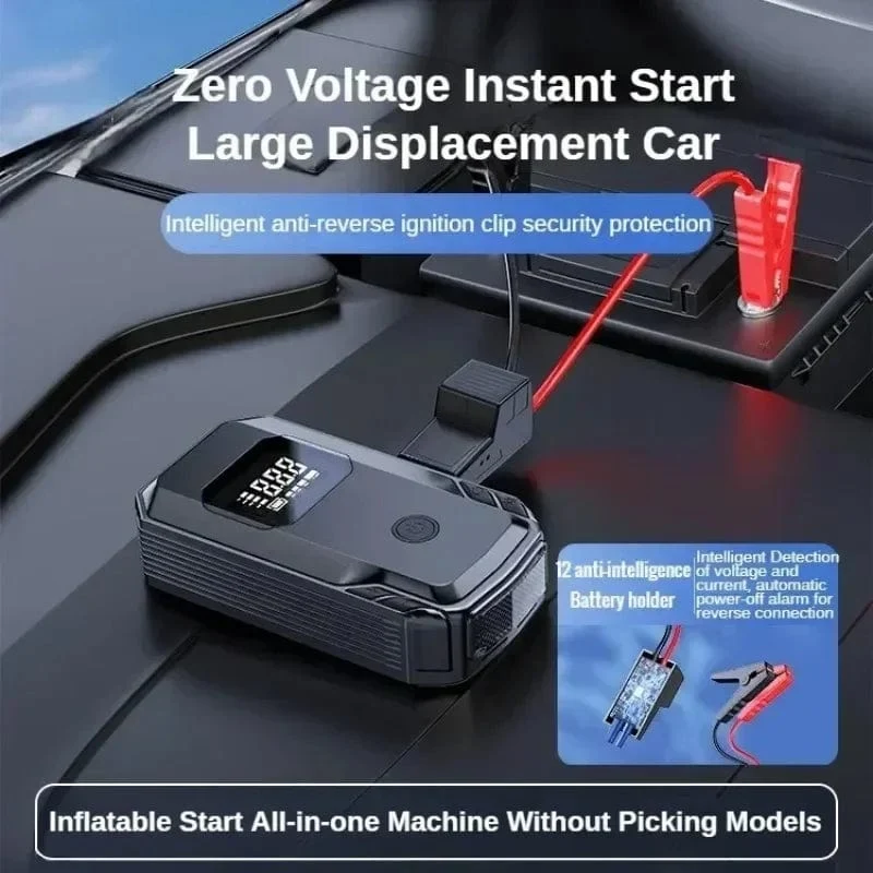 Auto Starthilfe Power Bank Luftpumpe Multifunktions-Luftkompressor Inflator Tragbarer Batteriestarter Auto Elektrogeräte