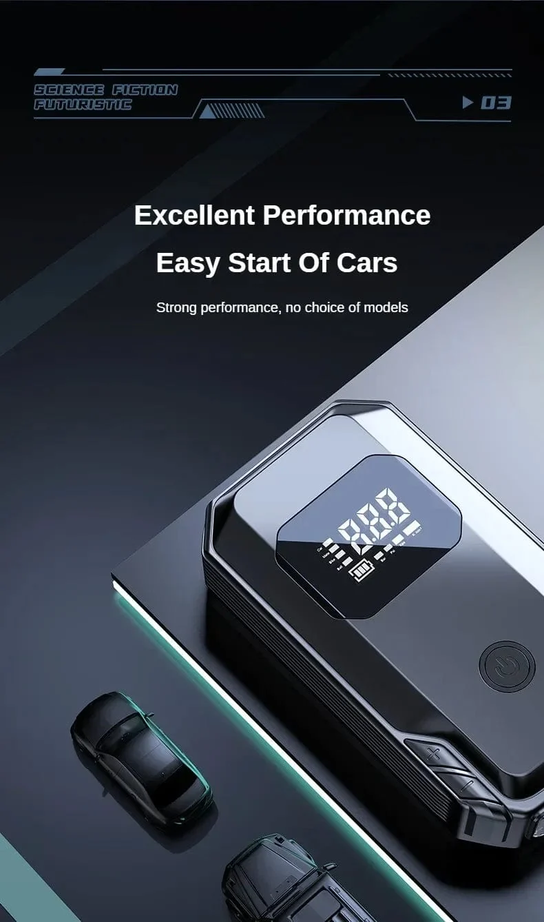 Auto Starthilfe Power Bank Luftpumpe Multifunktions-Luftkompressor Inflator Tragbarer Batteriestarter Auto Elektrogeräte