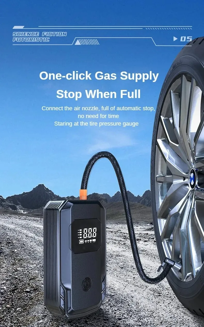 Auto Starthilfe Power Bank Luftpumpe Multifunktions-Luftkompressor Inflator Tragbarer Batteriestarter Auto Elektrogeräte