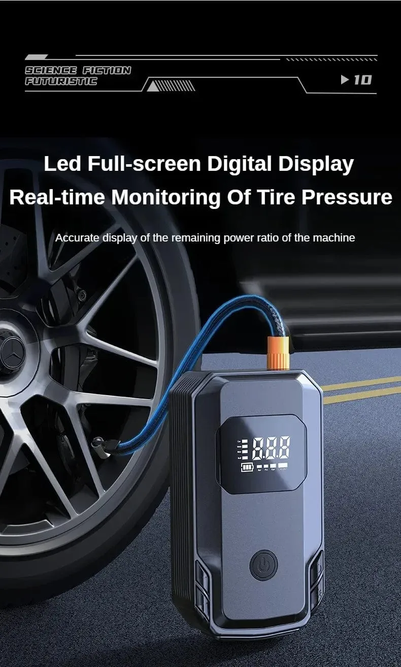 Auto Starthilfe Power Bank Luftpumpe Multifunktions-Luftkompressor Inflator Tragbarer Batteriestarter Auto Elektrogeräte