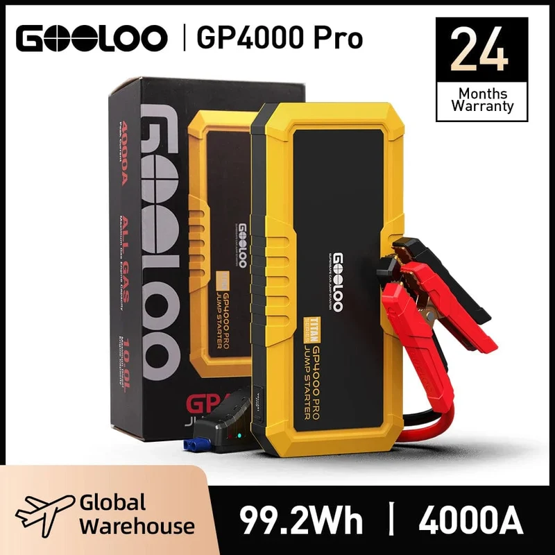 GOOLOO 26800mAh Starthilfe Auto Booster Externe Batterie 4000A Start Power Bank 12V Start Gerät für Benzin Diesel Notfall