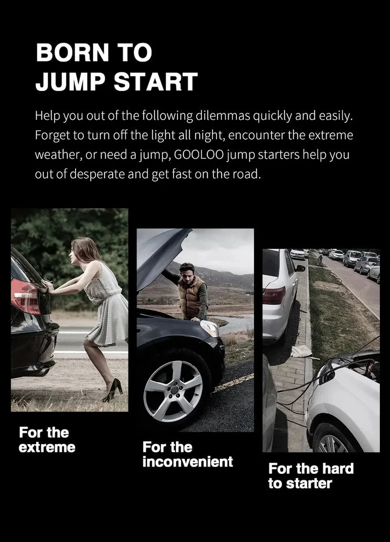 GOOLOO 26800mAh Starthilfe Auto Booster Externe Batterie 4000A Start Power Bank 12V Start Gerät für Benzin Diesel Notfall