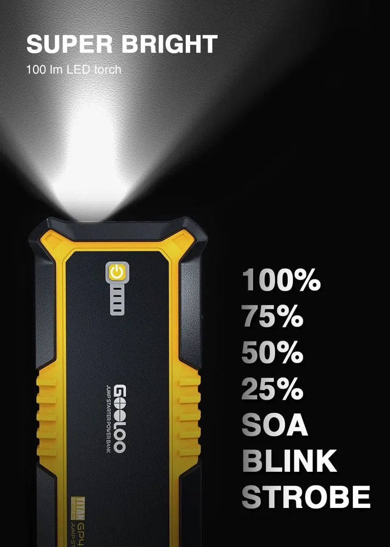GOOLOO 26800mAh Starthilfe Auto Booster Externe Batterie 4000A Start Power Bank 12V Start Gerät für Benzin Diesel Notfall