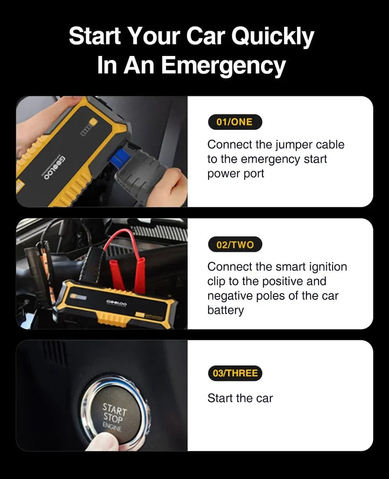 GOOLOO 26800mAh Starthilfe Auto Booster Externe Batterie 4000A Start Power Bank 12V Start Gerät für Benzin Diesel Notfall