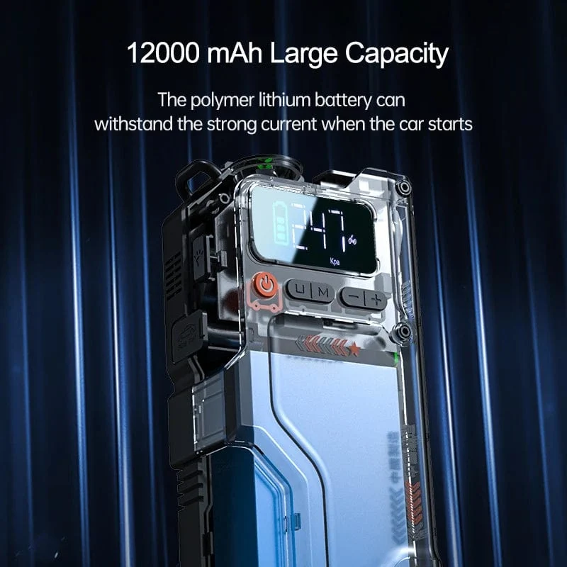 Newsmy 5-in-1-Auto-Starthilfe mit Luftkompressor, 20000 mAh, tragbares Booster-Ladegerät, 2000 A, Auto-Luftpumpe, Batterie-Startgerät