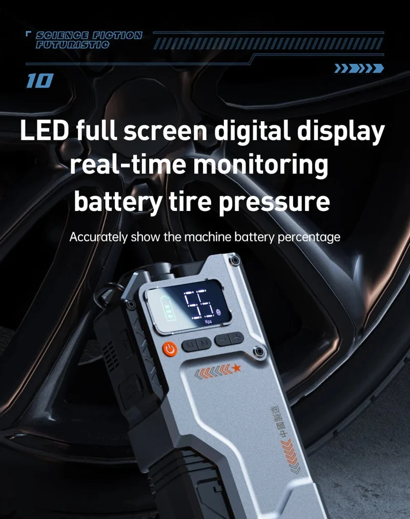 Newsmy 5-in-1-Auto-Starthilfe mit Luftkompressor, 20000 mAh, tragbares Booster-Ladegerät, 2000 A, Auto-Luftpumpe, Batterie-Startgerät