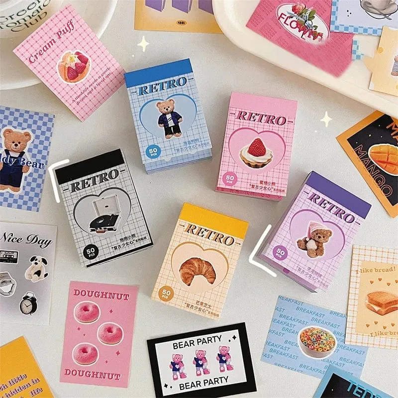 50 blätter Ins Nette Bär Party Aufkleber Planer Journal Collage DIY Karte Dekoration Material Aufkleber Buch Kawaii Schreibwaren