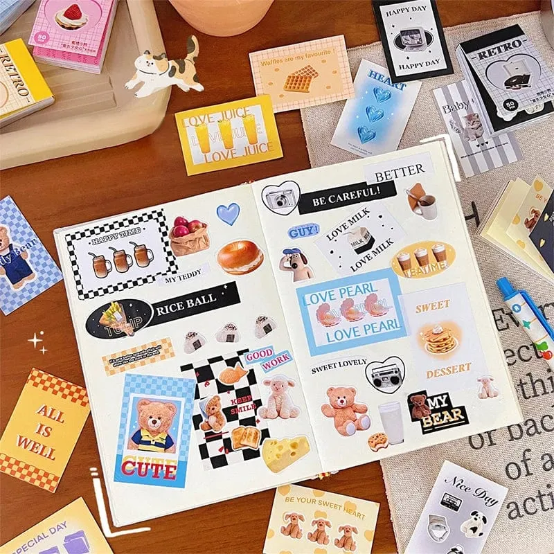 50 blätter Ins Nette Bär Party Aufkleber Planer Journal Collage DIY Karte Dekoration Material Aufkleber Buch Kawaii Schreibwaren