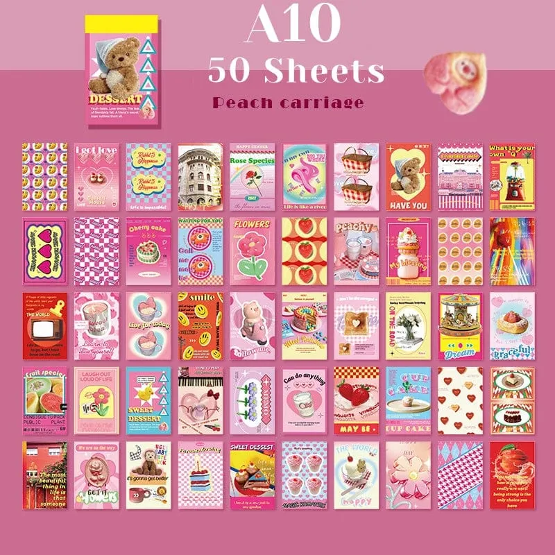 50 blätter Ins Nette Bär Party Aufkleber Planer Journal Collage DIY Karte Dekoration Material Aufkleber Buch Kawaii Schreibwaren