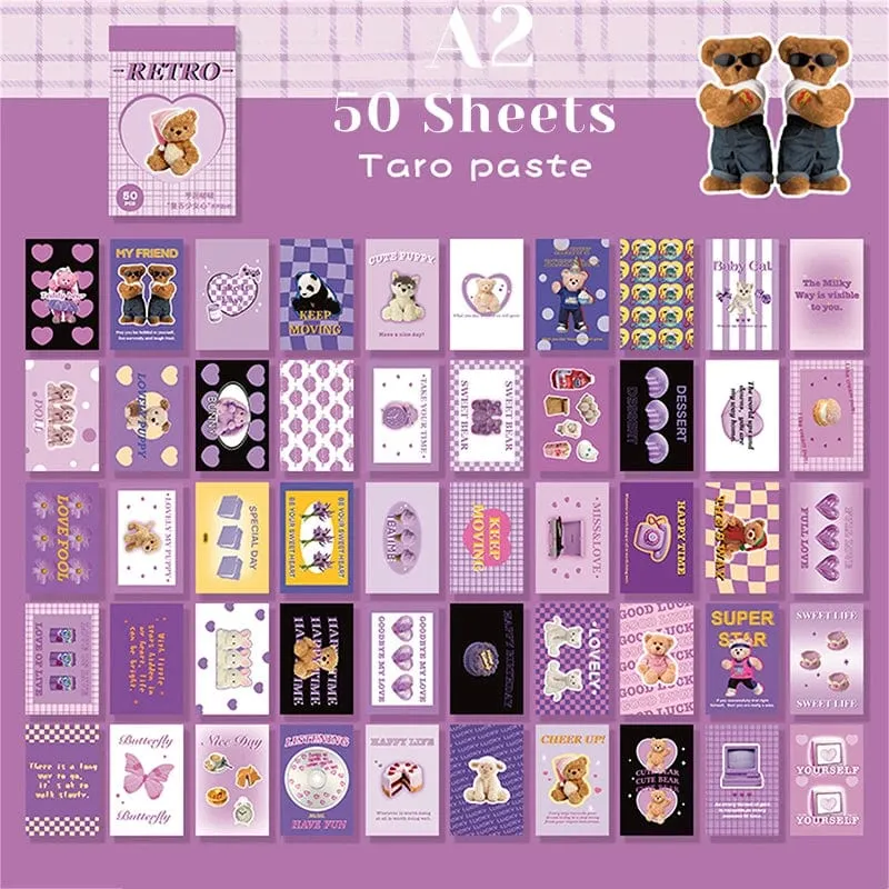 50 blätter Ins Nette Bär Party Aufkleber Planer Journal Collage DIY Karte Dekoration Material Aufkleber Buch Kawaii Schreibwaren