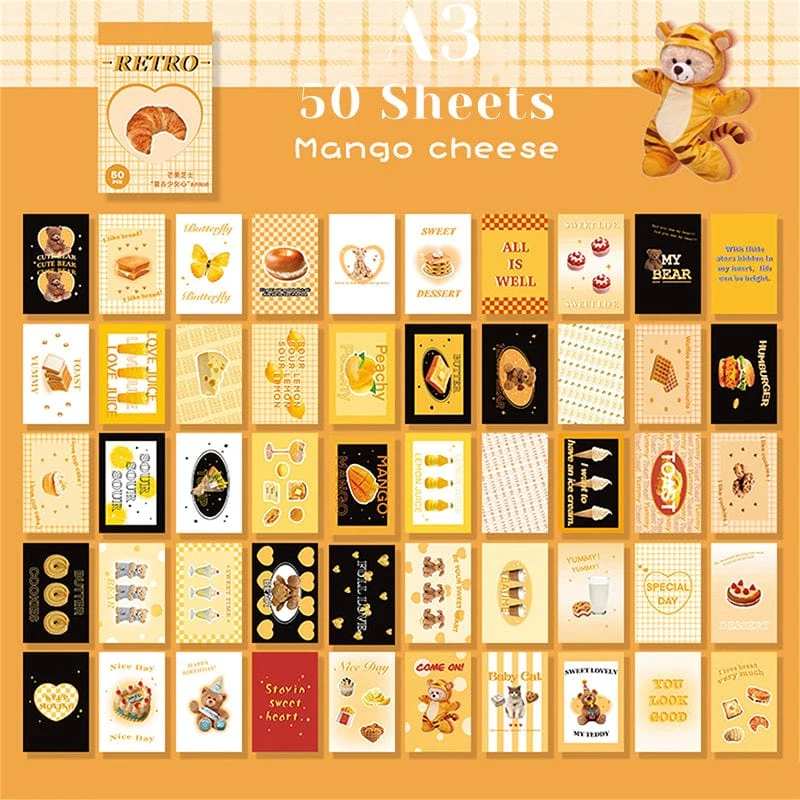 50 blätter Ins Nette Bär Party Aufkleber Planer Journal Collage DIY Karte Dekoration Material Aufkleber Buch Kawaii Schreibwaren