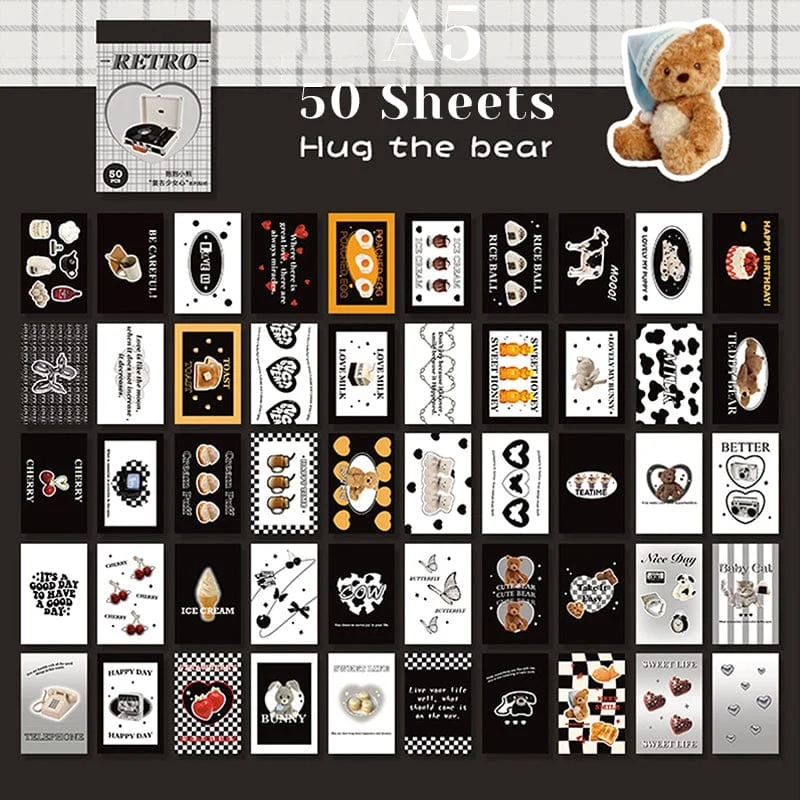 50 blätter Ins Nette Bär Party Aufkleber Planer Journal Collage DIY Karte Dekoration Material Aufkleber Buch Kawaii Schreibwaren