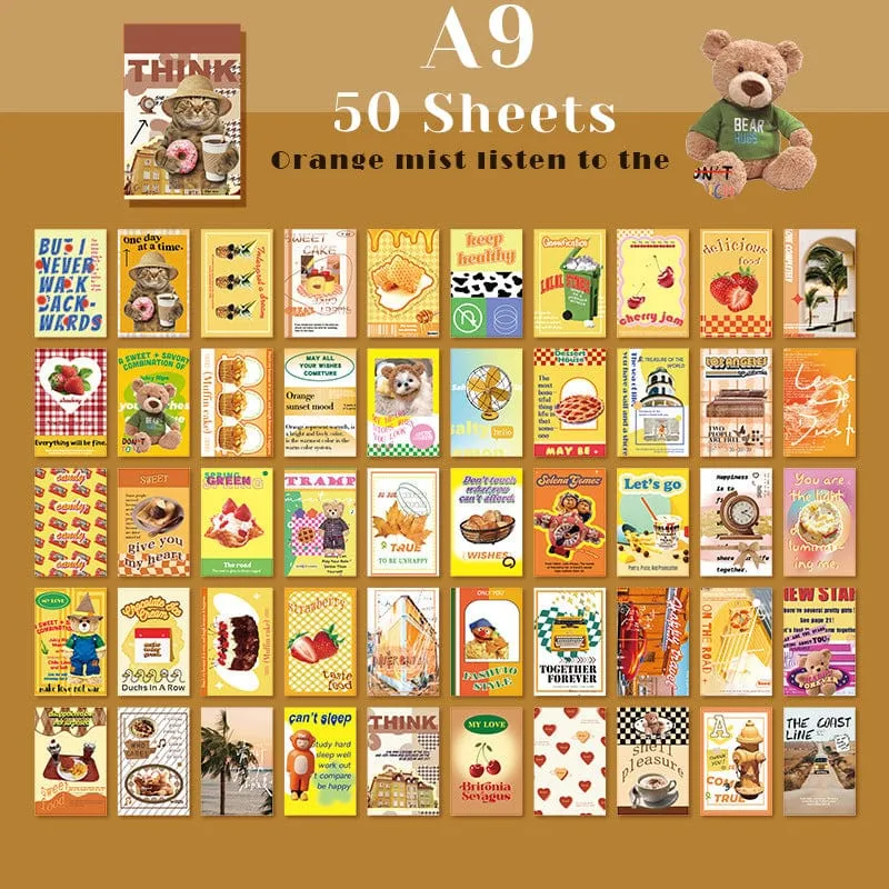 50 blätter Ins Nette Bär Party Aufkleber Planer Journal Collage DIY Karte Dekoration Material Aufkleber Buch Kawaii Schreibwaren