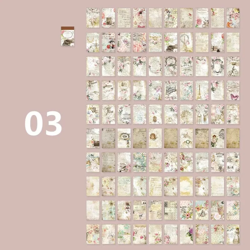 Mr.Paper 6 Stil 100 Blatt/Buch Washi-Aufkleber Vintage Pflanzen Blumen Handbuch DIY Dekorationsmaterial Koreanisches Briefpapier
