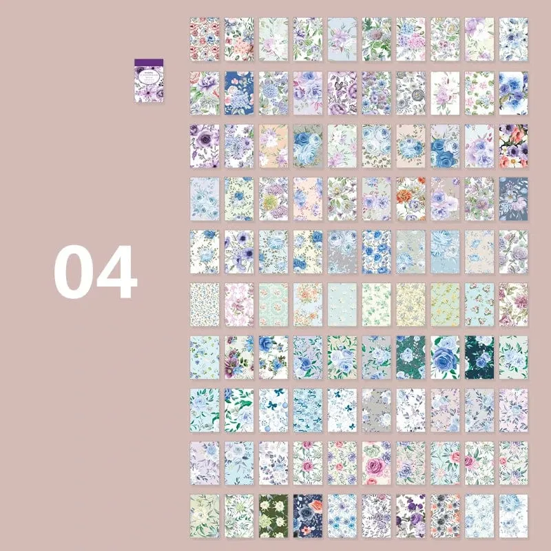 Mr.Paper 6 Stil 100 Blatt/Buch Washi-Aufkleber Vintage Pflanzen Blumen Handbuch DIY Dekorationsmaterial Koreanisches Briefpapier