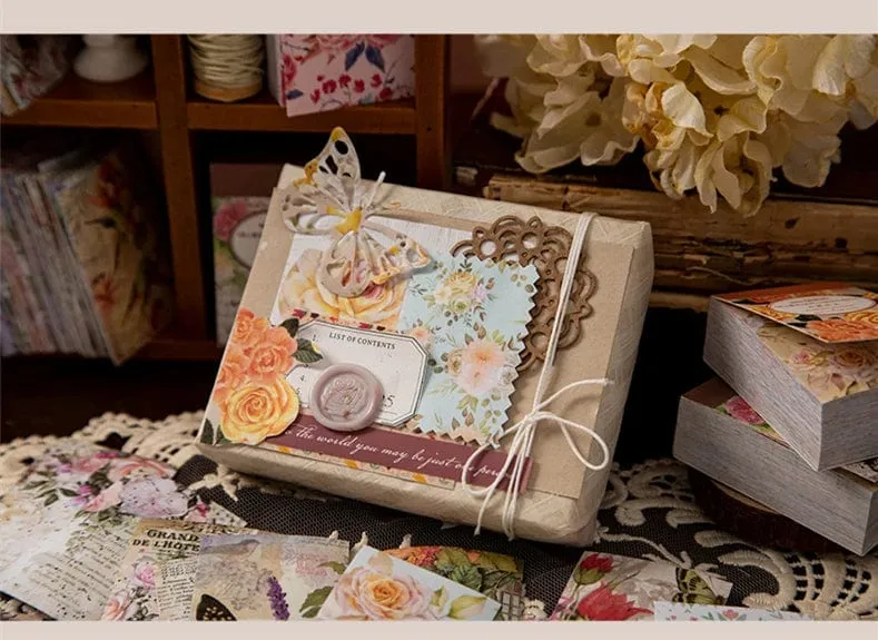 Mr.Paper 6 Stil 100 Blatt/Buch Washi-Aufkleber Vintage Pflanzen Blumen Handbuch DIY Dekorationsmaterial Koreanisches Briefpapier