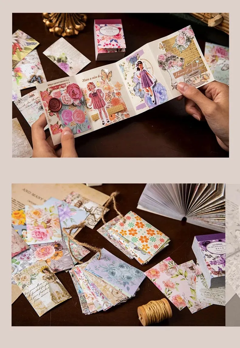 Mr.Paper 6 Stil 100 Blatt/Buch Washi-Aufkleber Vintage Pflanzen Blumen Handbuch DIY Dekorationsmaterial Koreanisches Briefpapier