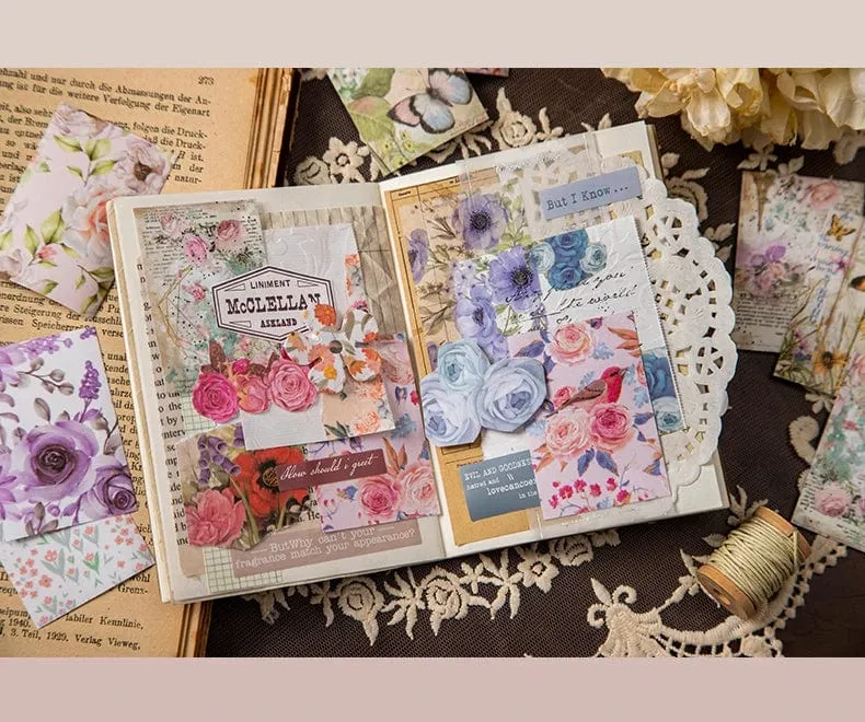 Mr.Paper 6 Stil 100 Blatt/Buch Washi-Aufkleber Vintage Pflanzen Blumen Handbuch DIY Dekorationsmaterial Koreanisches Briefpapier