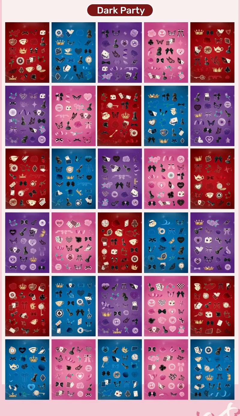 30 Blatt Premium Hologramm Stickerbuch im koreanischen Stil, glänzend, süß, für Scrapbooking, Journaling, Fotokarten, Dekoration, Toploader-Deko