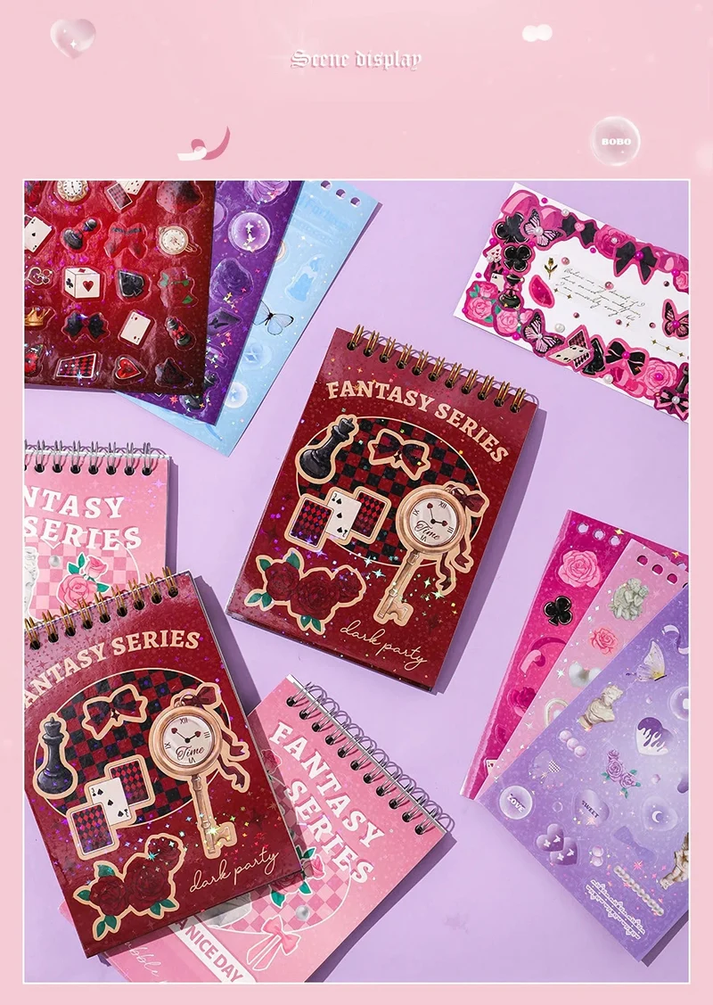 30 Blatt Premium Hologramm Stickerbuch im koreanischen Stil, glänzend, süß, für Scrapbooking, Journaling, Fotokarten, Dekoration, Toploader-Deko
