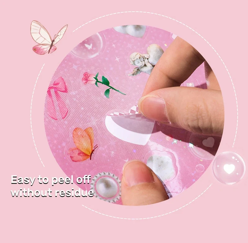30 Blatt Premium Hologramm Stickerbuch im koreanischen Stil, glänzend, süß, für Scrapbooking, Journaling, Fotokarten, Dekoration, Toploader-Deko