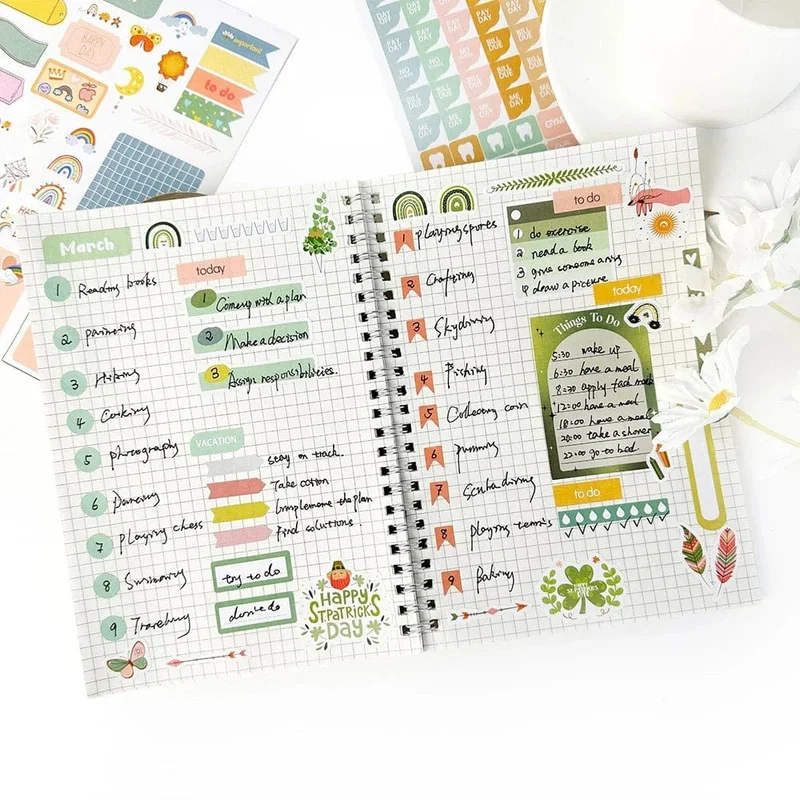 Tag/Woche/Monat Planer Aufkleber Buch DIY Scrapbooking Tagebuch Handbuch Dekorative Material Aufkleber Schreibwaren