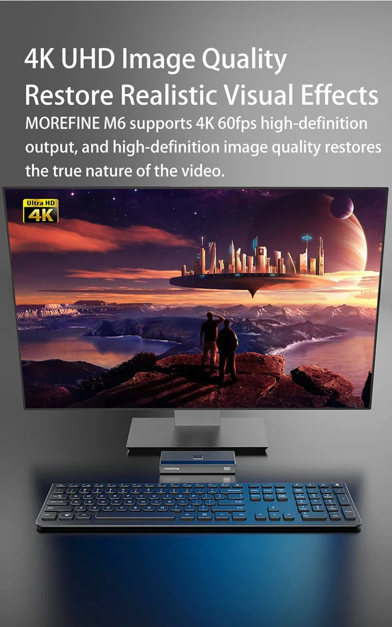 MOREFINE M6 Mini-PC 12. Generation Intel N100/N200 Windows 11Pro DDR5 2933 MHz NVMe SSD Taschencomputer PC HDMI2.0 4K@60Hz WiFi 6 BT5.2