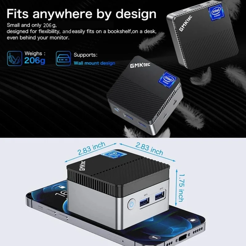GMKtec KB5 Mini-PC Intel Celeron N5105 Windows 11 Pro 4K Mini-PC DDR4 8 GB RAM 128 GB ROM WiFi5 BT4.2 Desktop-Computer Arbeit