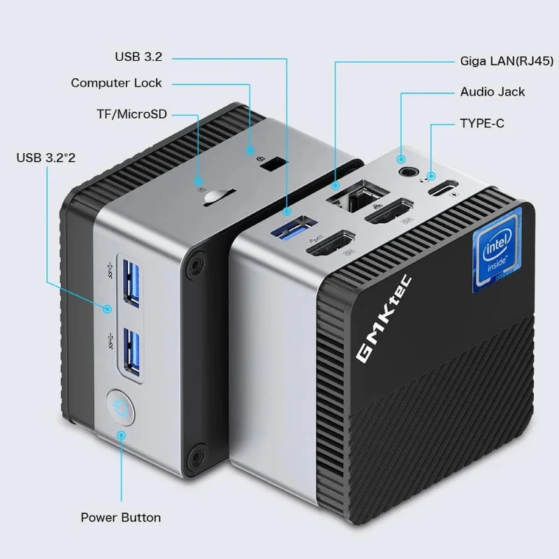GMKtec KB5 Mini-PC Intel Celeron N5105 Windows 11 Pro 4K Mini-PC DDR4 8 GB RAM 128 GB ROM WiFi5 BT4.2 Desktop-Computer Arbeit