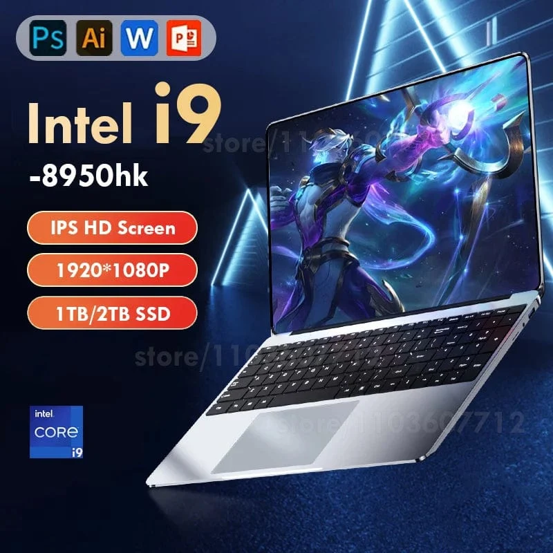 14.1-Zoll-Laptop-Computer Windows 11 Intel Core i9 8950HK 16 GB DDR4 1 TB 2 TB SSD Laptops Büro Arbeitszimmer Gaming Notebook PC Computer
