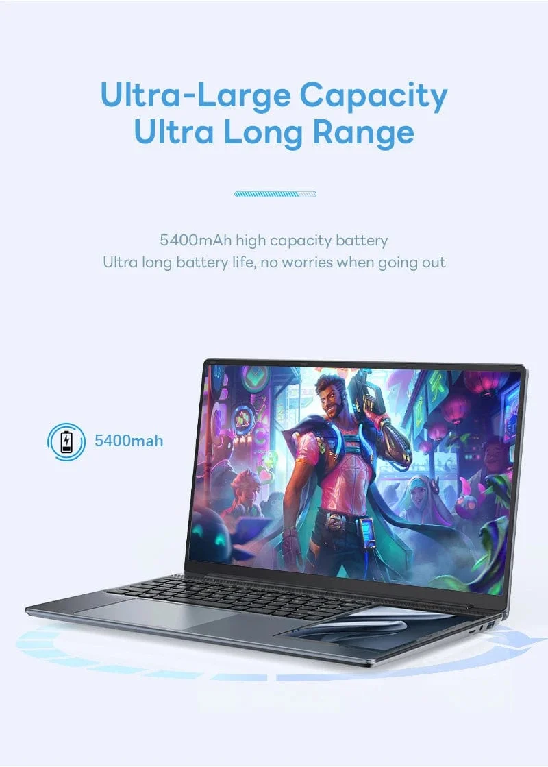 15.6"+7" Dual-Screen-Laptop Intel Celeron N100 32GB 16GB DDR4 RGB-Tastatur mit Hintergrundbeleuchtung Computer Notebook Laptops Touchscreen