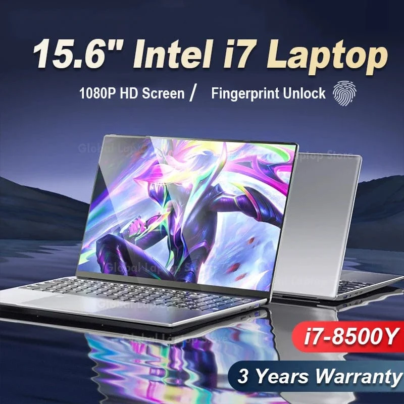 Fingerprint UnIock Notebook Windows 11 Pro 15.6 zoll Laptop Computer PC Gamer Intel Core i7 8500Y Büro Studie Gaming Laptops i7