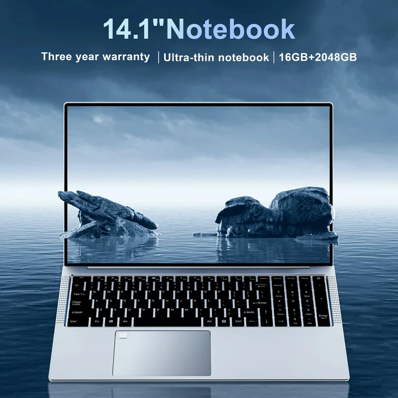 2024 Neuer Laptop-Computer Windows 11 Pro Ultra Slim Notebook 14.1 Zoll Intel Pentium N3700 16GB 1024GB Büro-Studien-PC-Computer