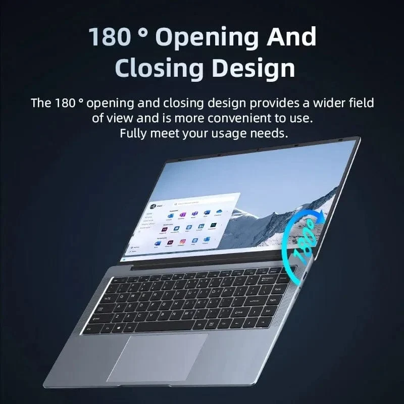 2024 Neuer Laptop-Computer Windows 11 Pro Ultra Slim Notebook 14.1 Zoll Intel Pentium N3700 16GB 1024GB Büro-Studien-PC-Computer