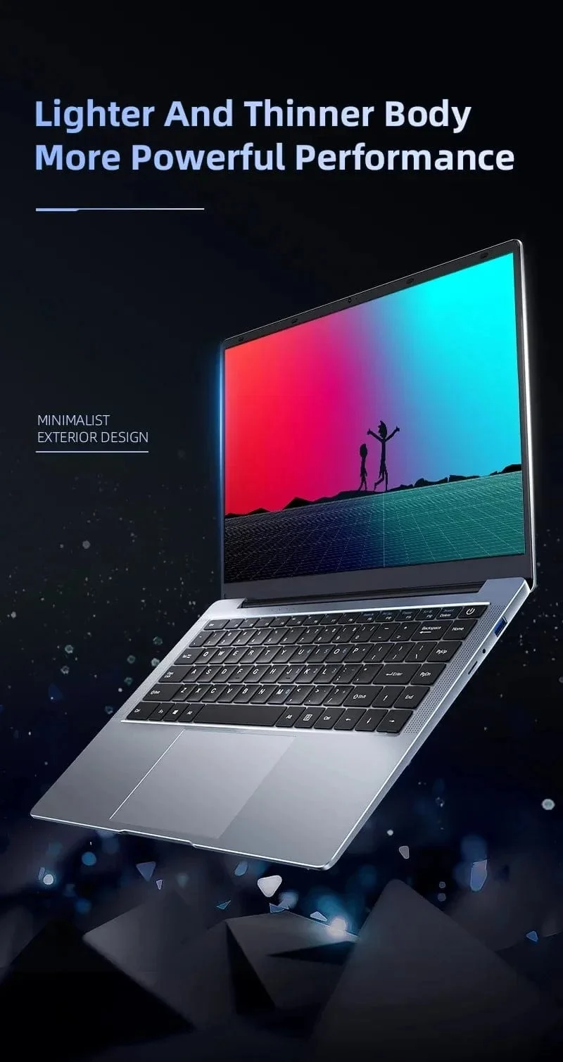 2024 Neuer Laptop-Computer Windows 11 Pro Ultra Slim Notebook 14.1 Zoll Intel Pentium N3700 16GB 1024GB Büro-Studien-PC-Computer