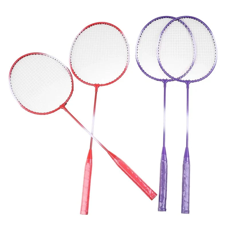 Professionelle Badminton Schläger Federbälle und Tragetasche Set Doppel Badminton Schläger Set Indoor Outdoor Speed ​​Sports