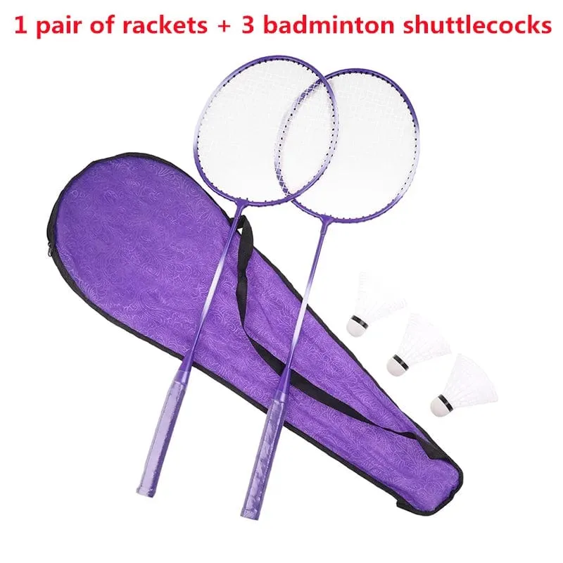 Professionelle Badminton Schläger Federbälle und Tragetasche Set Doppel Badminton Schläger Set Indoor Outdoor Speed ​​Sports