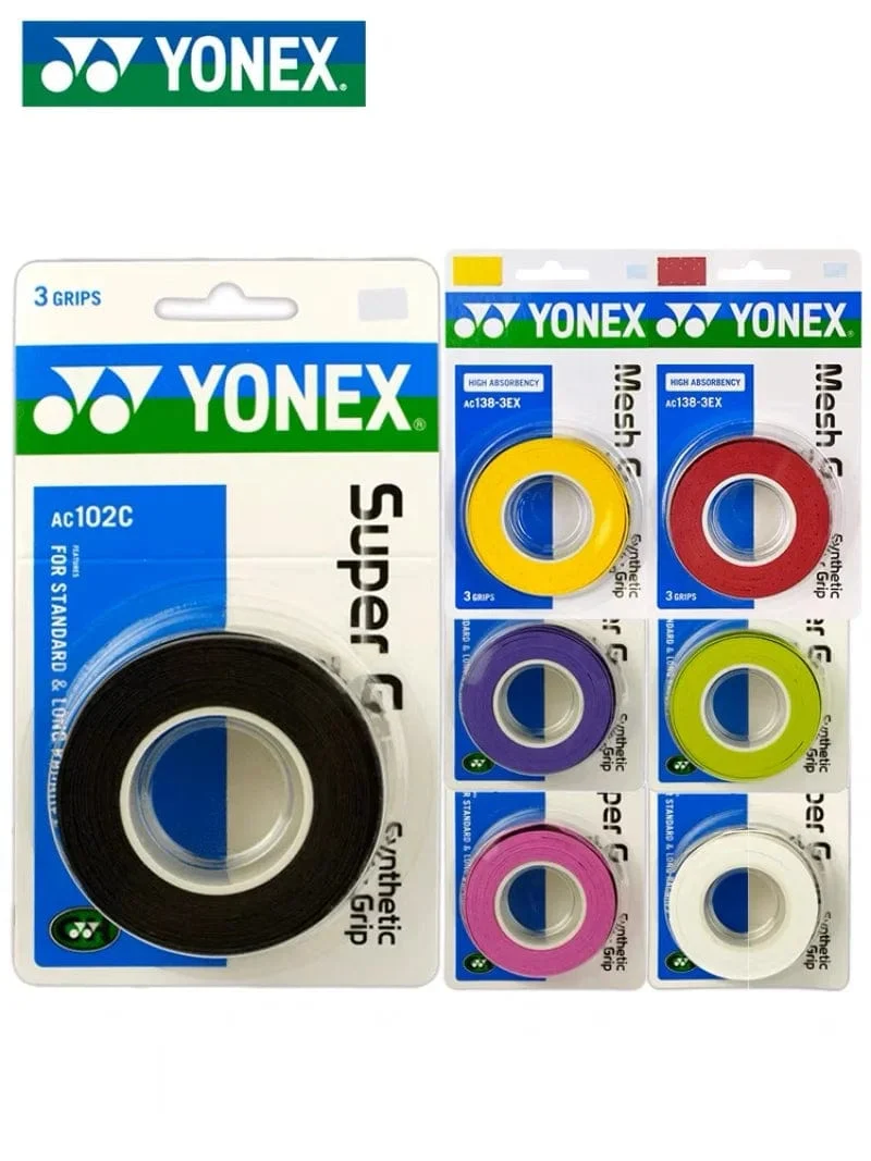 YONEX 3 Griffe/Packung Tuch AC102 AC102EX 102C Handkleber Tennis Badmintonschläger Professionelle Anti-Rutsch-Schläger Padel Sticky Grip