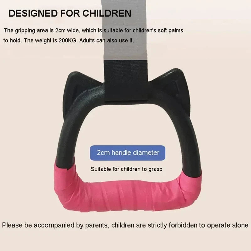 Kinder Gymnastic Ringe Sling Ring Fitness Haushalt Horizontal Bar Pull-up Indoor Sport Lenden Traktion Griff Kinder Fitness