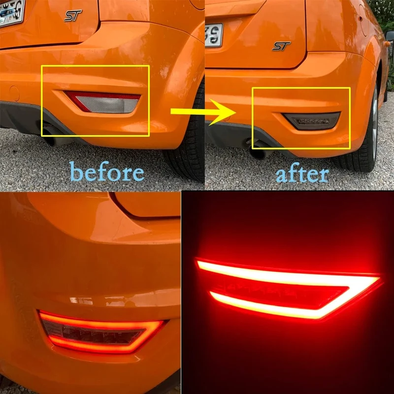 2 stücke LED Hinten Stoßstange Reflektor Licht Für Ford Focus 2 MK2 Fließheck Ecosport Escape Kuga 2009-2020 Hinten signal Nebel Lampe