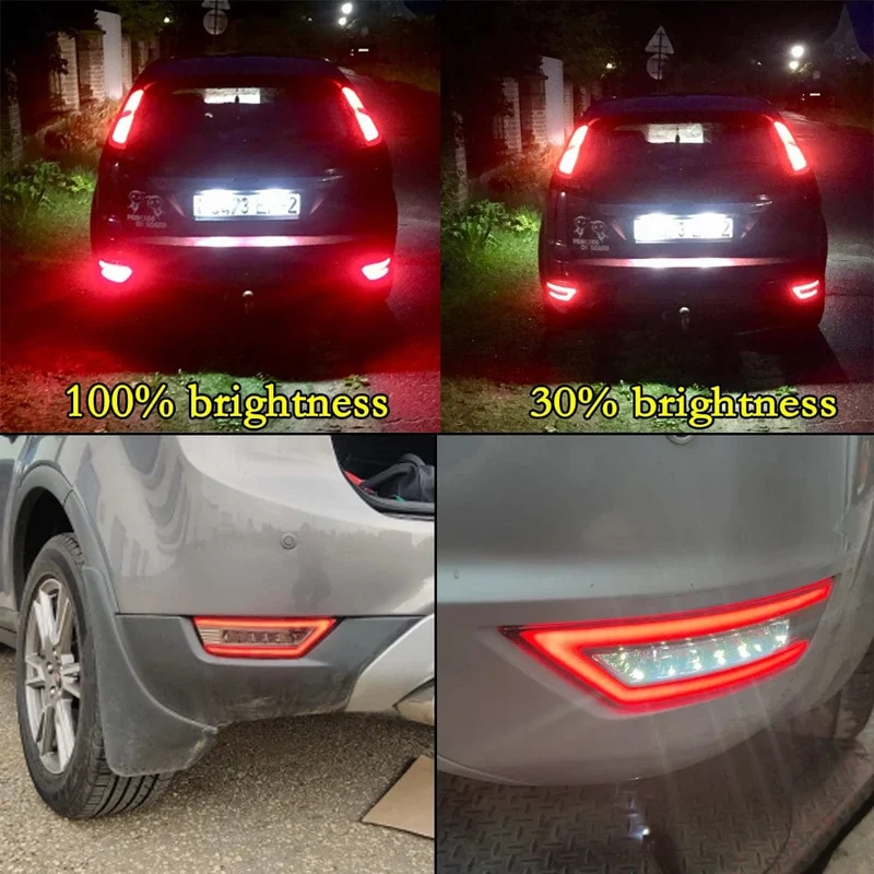 2 stücke LED Hinten Stoßstange Reflektor Licht Für Ford Focus 2 MK2 Fließheck Ecosport Escape Kuga 2009-2020 Hinten signal Nebel Lampe