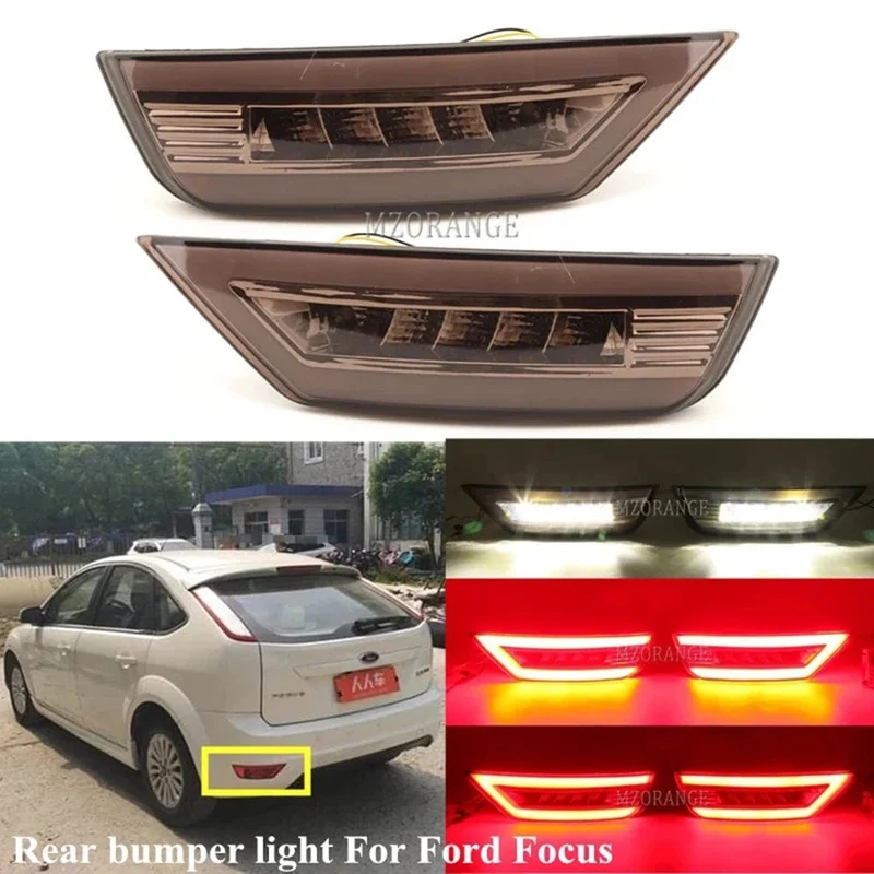 2 stücke LED Hinten Stoßstange Reflektor Licht Für Ford Focus 2 MK2 Fließheck Ecosport Escape Kuga 2009-2020 Hinten signal Nebel Lampe