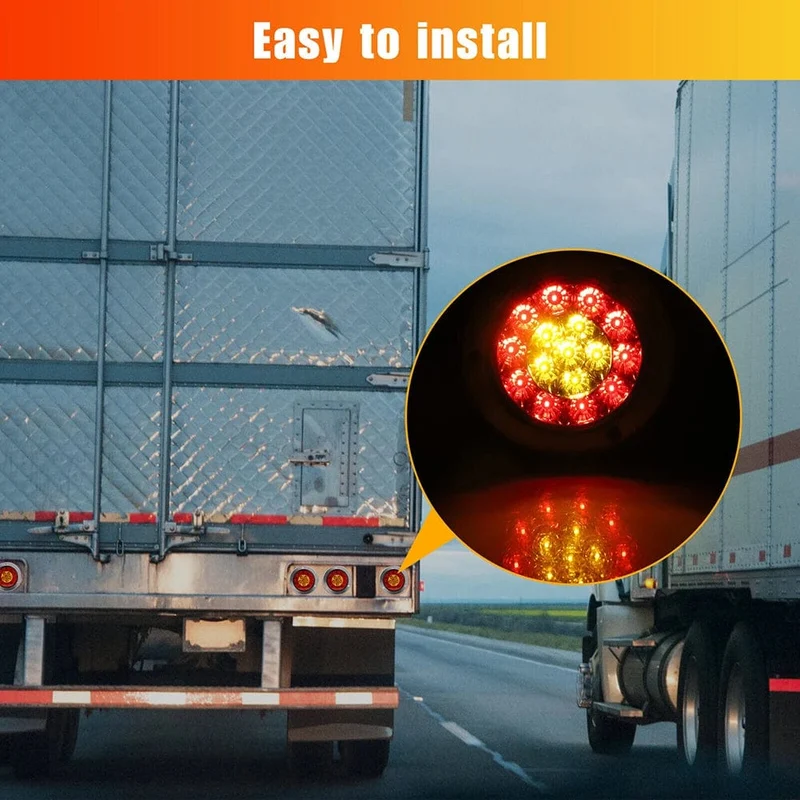 2 Stücke 12V 24V Runde LED Rot Gelb Rücklicht Bremse Hinten Stoßstange Blinker Nebel Lauflicht für Anhänger Lkw RV