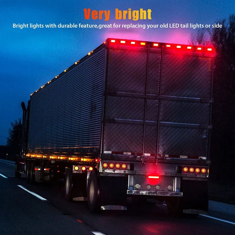 2 Stücke 12V 24V Runde LED Rot Gelb Rücklicht Bremse Hinten Stoßstange Blinker Nebel Lauflicht für Anhänger Lkw RV