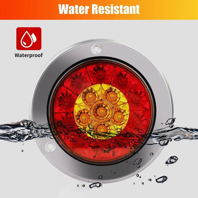 2 Stücke 12V 24V Runde LED Rot Gelb Rücklicht Bremse Hinten Stoßstange Blinker Nebel Lauflicht für Anhänger Lkw RV