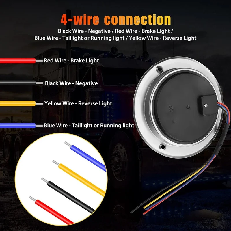 2 Stücke 12V 24V Runde LED Rot Gelb Rücklicht Bremse Hinten Stoßstange Blinker Nebel Lauflicht für Anhänger Lkw RV