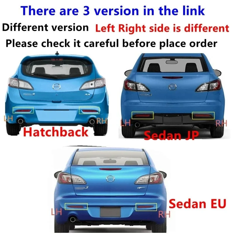 1 Paar Auto Schwanz Heckstoßstange Reflektoren Nebelscheinwerfer Warnleuchte für Mazda 3 M3 Limousine Fließheck 2009 2010 2011 2012 2013