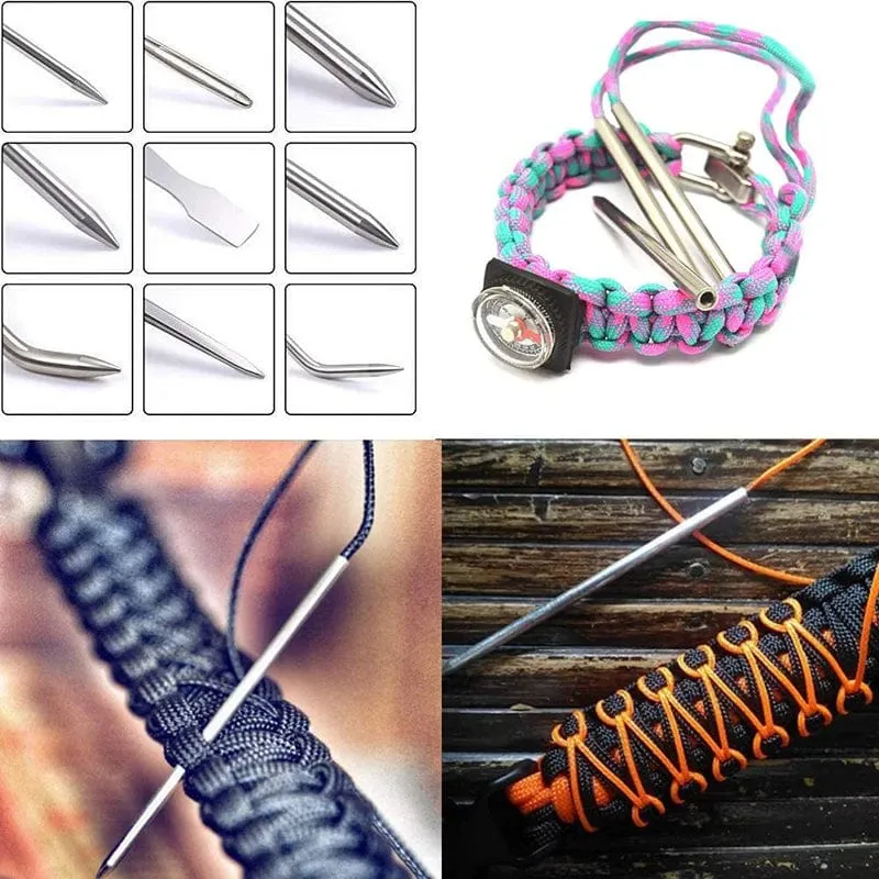 Paracord-Strickwerkzeug-Set, Aluminium, Fallschirmschnur, Nadeln, Armbänder, DIY-Webwerkzeug, Regenschirmseil